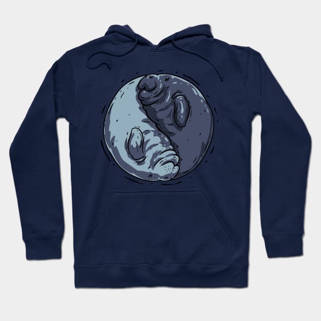 Manatee Yin and Yang Hoodie by anycolordesigns